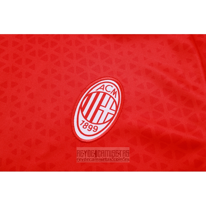 Chandal del AC Milan Manga Corta 2023-2024 Rojo - Pantalon Corto